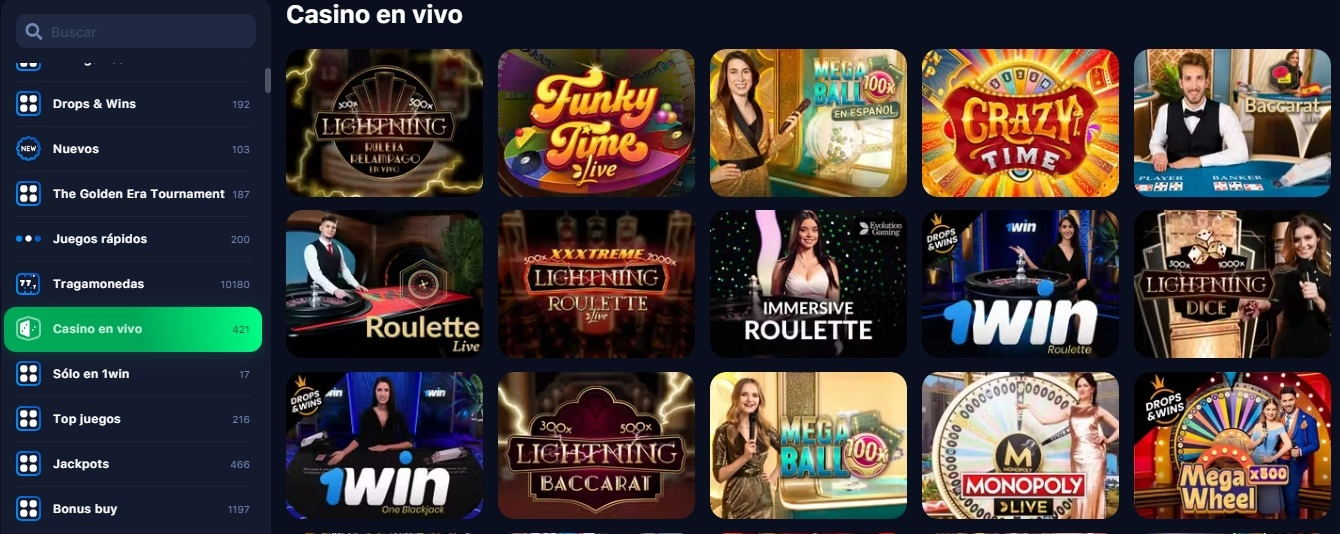 casino en vivo 1win